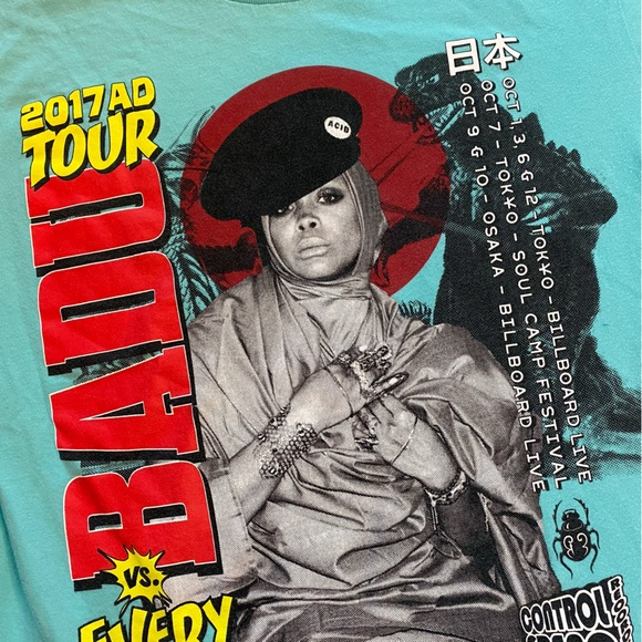 Erykah Badu 2017 Japanese Tour Tee RARE, Medium, Badu vs Every Thang Concert EUC - Picture 2 of 7